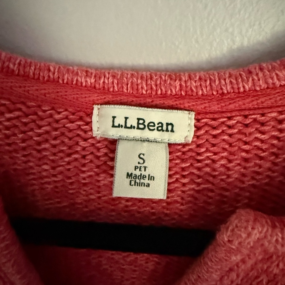 LL Bean 100% Cotton Sweater Coral - Picture 2 of 3